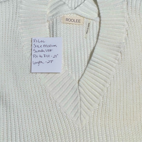 Roolee Cream V-Neck Sweater Vest - Picture 8 of 8